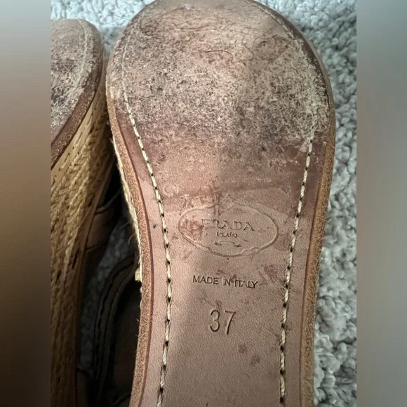 PRADA  vintage‎ wedge heels open toe with amazing details ! - Picture 6 of 15